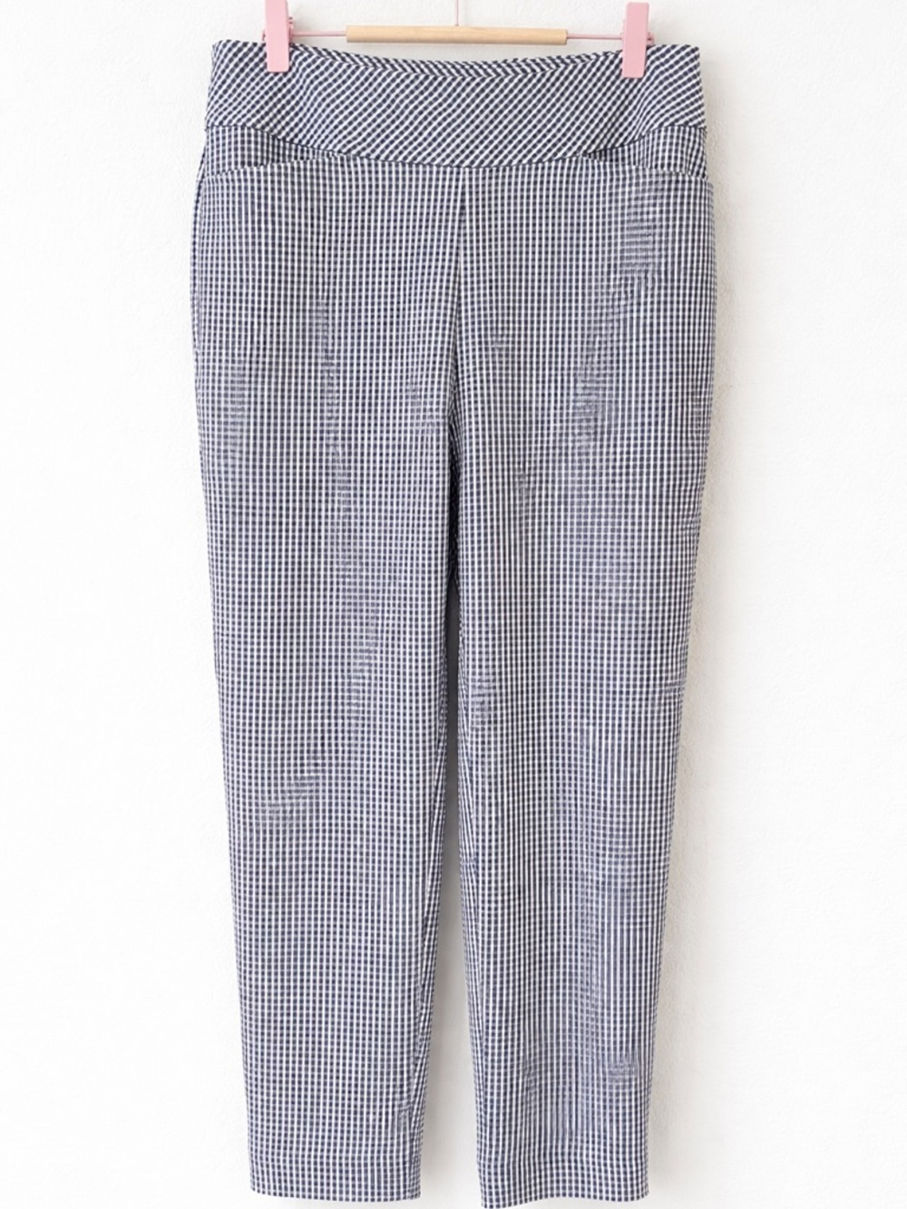 NWT Cegolfs Gingham Performance Ankle Pants Sz M Black White Stretch Golf UPF 50